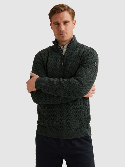 Vanguard Pullover Half Zip Wollmix Dunkelgrün