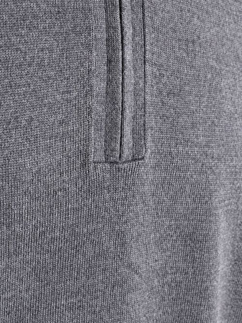 Jersey OLYMP de lana gris con media cremallera Product / Detail