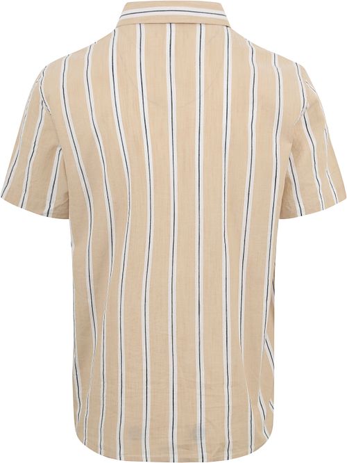 KnowledgeCotton Apparel Skjorte Stribe Beige Product / Achterkant