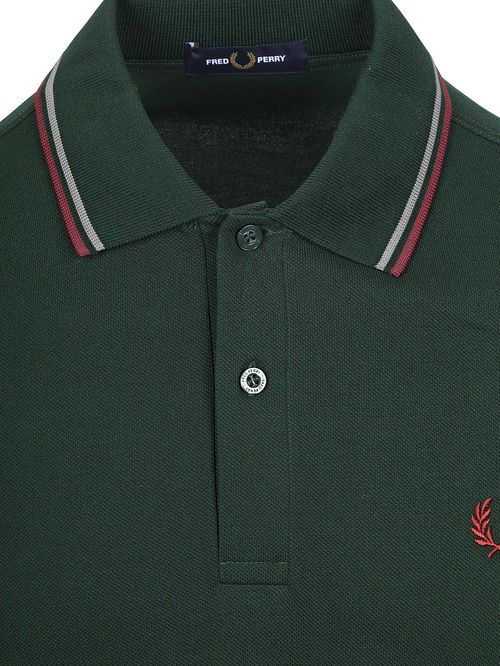 Koszulka polo Fred Perry Twin Tipped M3600 w kolorze ciemnozielonym 85A Product / Detail