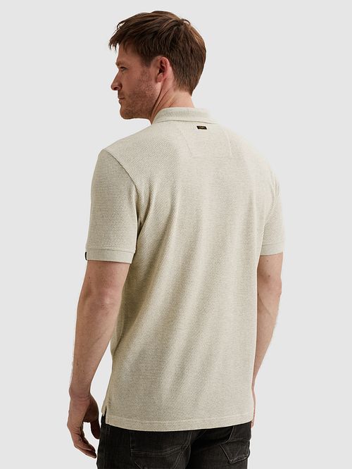 Koszulka polo PME Legend Popcorn Jersey w kolorze ecru Model / Achterkant