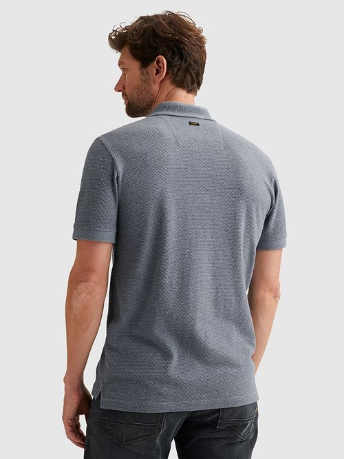 Koszulka polo PME Legend Popcorn Jersey w kolorze niebieskim Model / Achterkant