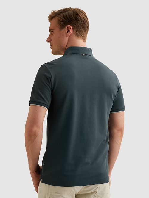 Koszulka polo Vanguard z piki Midnight Navy, regular fit, granatowa Model / Achterkant