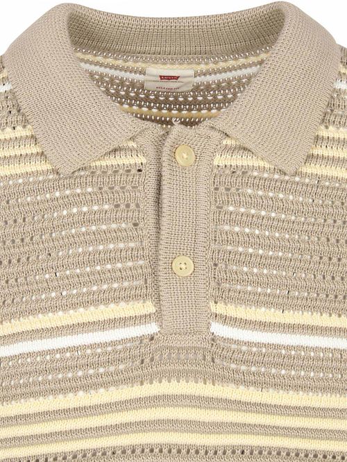 Levi's Stickad Polo Randig Beige Product / Detail