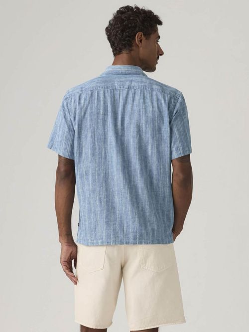 Levi's Short Sleeve Shirt Sunset Camp Blue Model / Achterkant