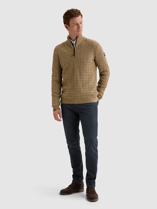 Vanguard Pull Demi-zip Mélange de laine Beige