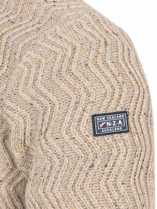 NZA Half Zip Swirl Kymara Naps Knit Melange Beige