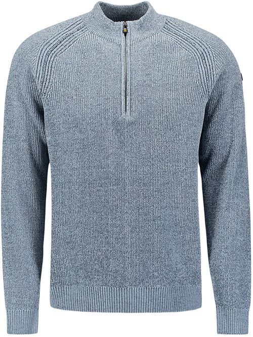No Excess Half Zip Pullover Chenille Blue