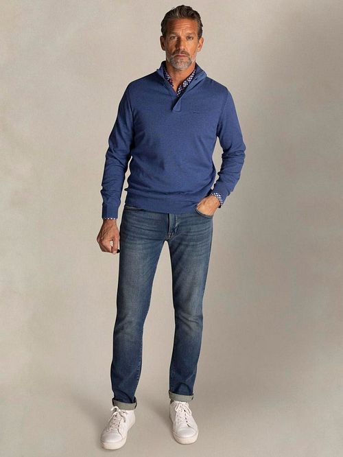 NZA Akar Maglione Mezza Zip Spring Blue Model / Voorkant