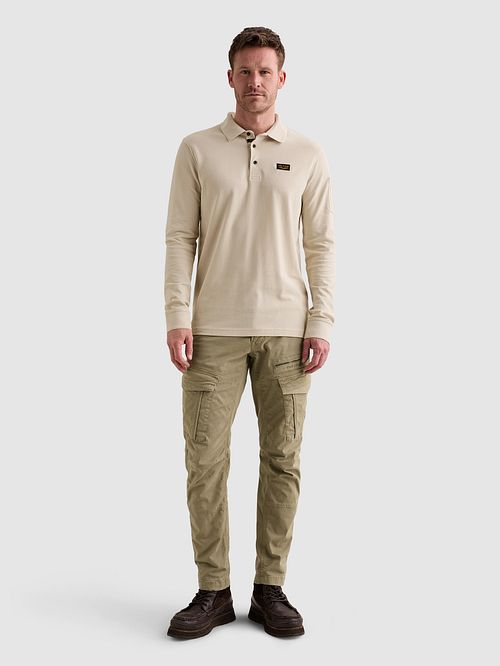 PME Legend American Classic Longsleeve Polo Shirt Bone White
