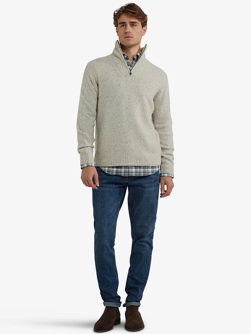 McGregor Halvdragong Lamullsblandning Ecru Model / Voorkant