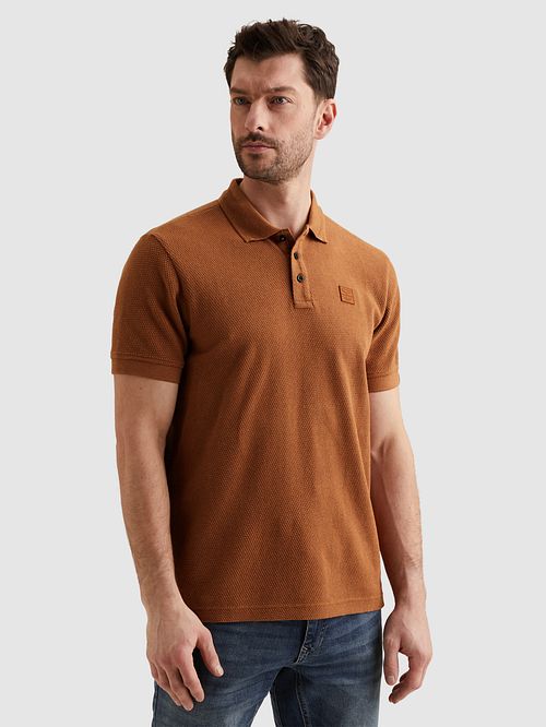 PME Legend Polo Popcorn Jersey Orange Model / Zijkant