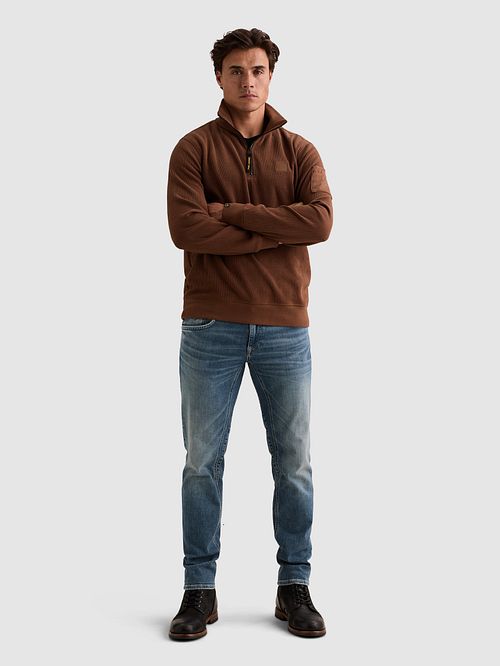 PME Legend Half Zip Pullover Cappuccino Model / Voorkant