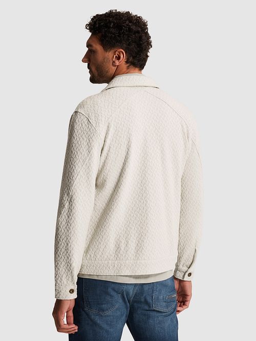 Overshirt Cast Iron z żakardowym wzorem w kolorze ecru Model / Achterkant