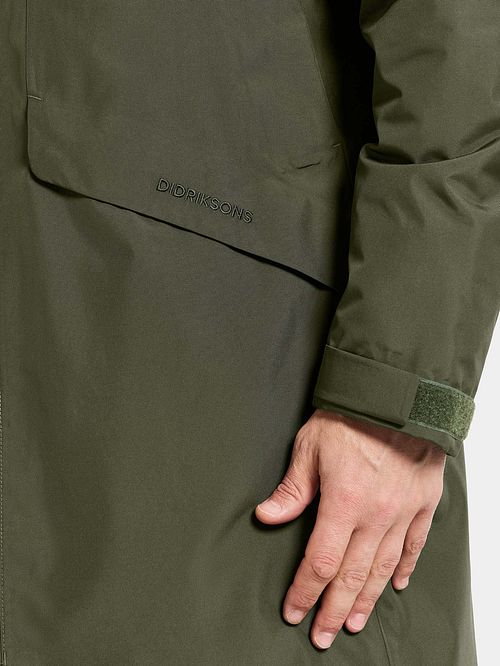 Parka Didriksons Kenny w kolorze zielonym Model / Detail