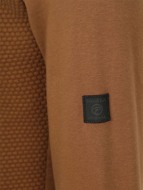 Petrol Halv Zip Pullover i Struktureret Murstensfarve Product / Detail