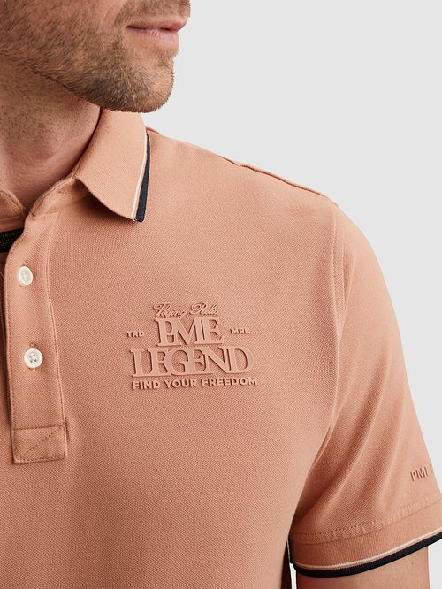 PME Legend Piqué Polo Shirt Rose Dawn Model / Detail