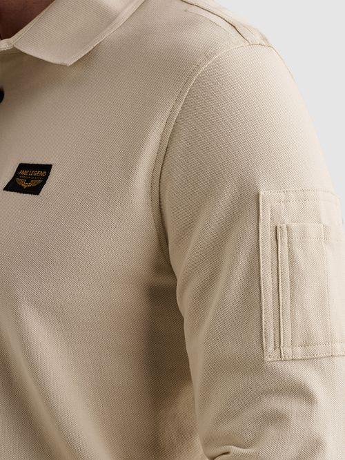 PME Legend American Classic Longsleeve Polo Shirt Bone White