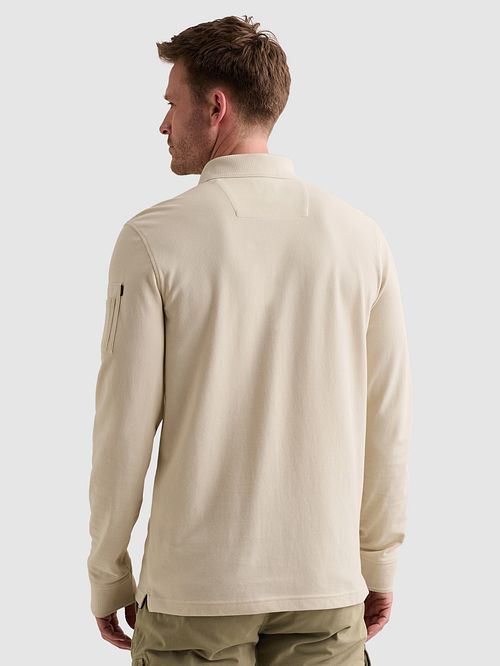 PME Legend American Classic Longsleeve Polo Shirt Bone White