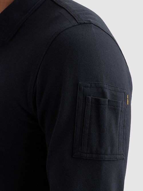 PME Legend Amerikansk Klassisk Langermet Poloskjorte Marineblå Model / Detail