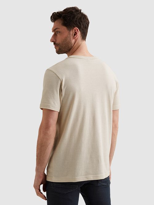 PME Legend Jacquard Stripe Camiseta Ecru Model / Achterkant