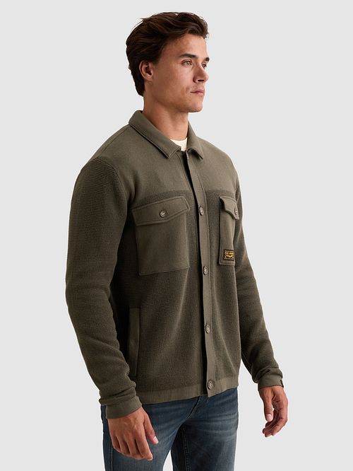 PME Legend Cardigan Mixed Textures Beluga Green