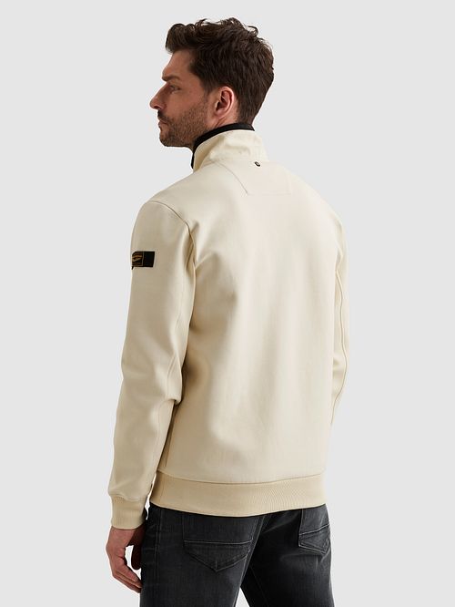 PME Legend Cardigan Interlock Ecru Model / Achterkant