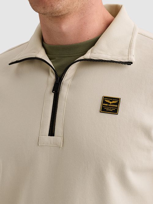 PME Legend Half Zip Sweater Bone White
