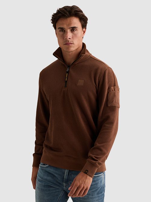PME Legend Half Zip Jumper Cappuccino Model / Voorkant