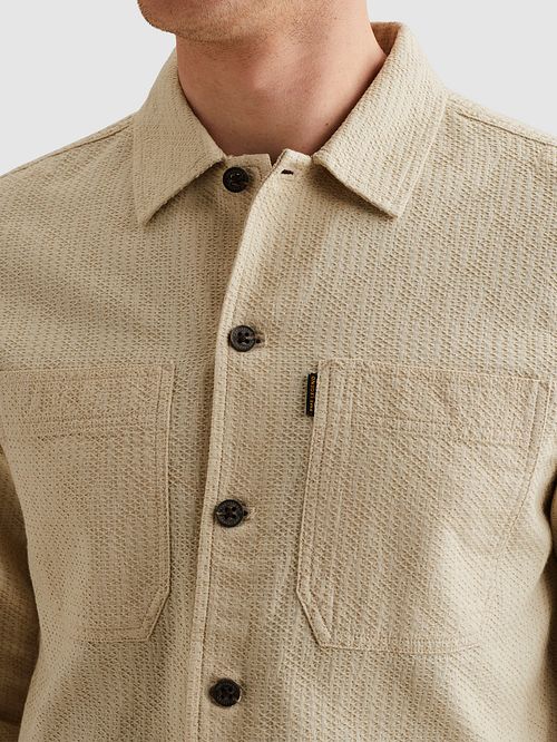 Overshirt PME Legend Dobby Structure w kolorze ecru Model / Detail