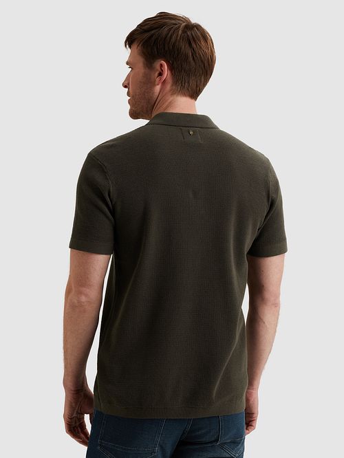 PME Legend Poloshirt Knitted Structure Grön Model / Achterkant