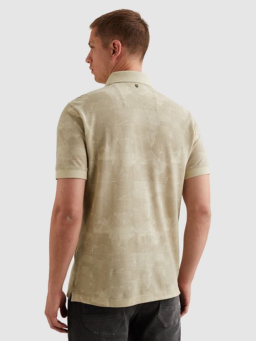 PME Legend Poloshirt Piqué Print Beige Model / Achterkant