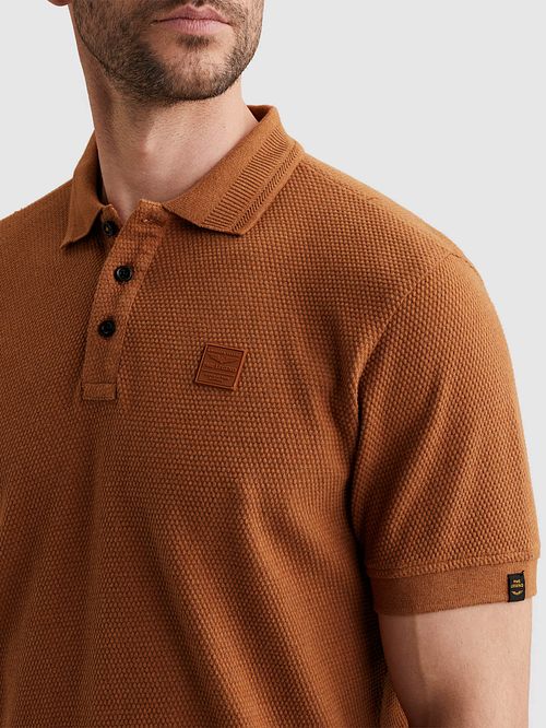 PME Legend Polo Popcorn Jersey Orange Model / Detail