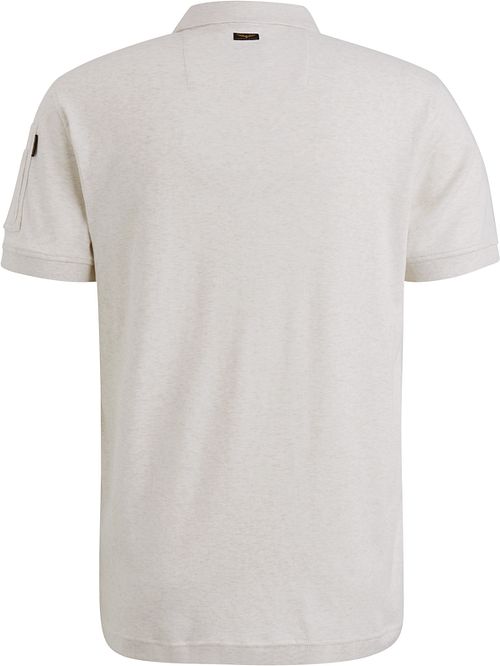 PME Legend polo Half-Zip z dzianiny interlock w kolorze ecru Product / Achterkant