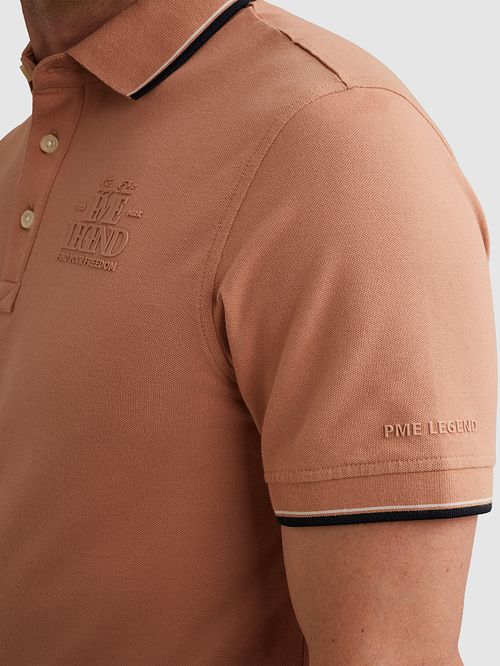 PME Legend Piqué Polo Shirt Rose Dawn Model / Detail