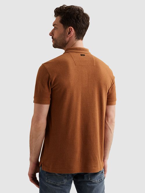 PME Legend Poloshirt Popcorn Jersey Orange Model / Achterkant