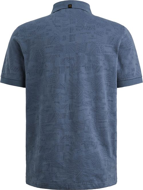 PME Legend Poloskjorte Jacquard Jersey Bijou Blue Product / Achterkant