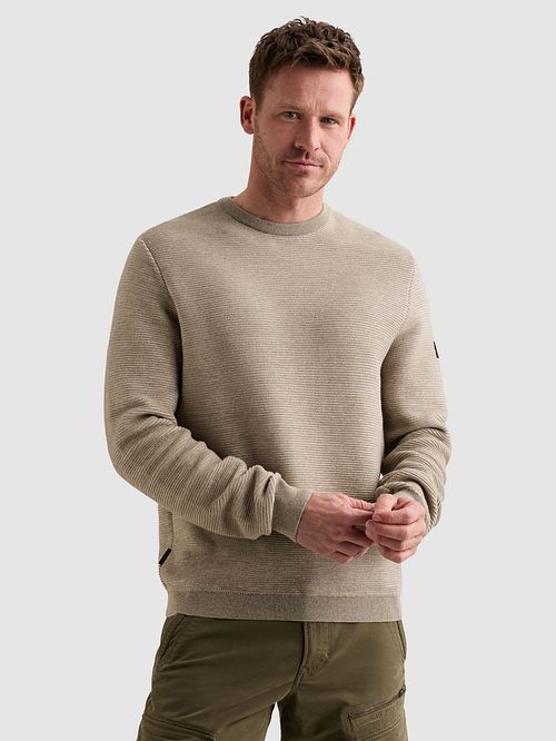 PME Legend Rib Structure Pullover Beige