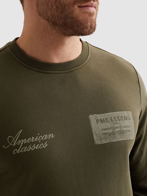 PME Legend Sweater Logo Olive Model / Detail