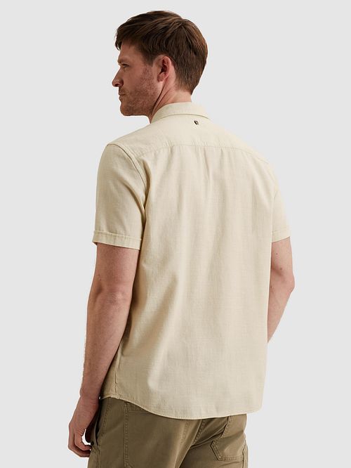 PME Legend Short Sleeve Chemise Ecru Model / Achterkant