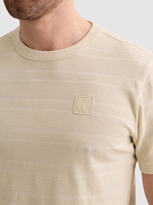 PME Legend Knitted Waffle T-Shirt Bone White