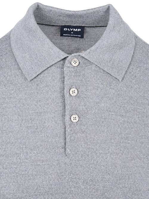 Polo de lana de manga larga de OLYMP en gris jaspeado Product / Detail