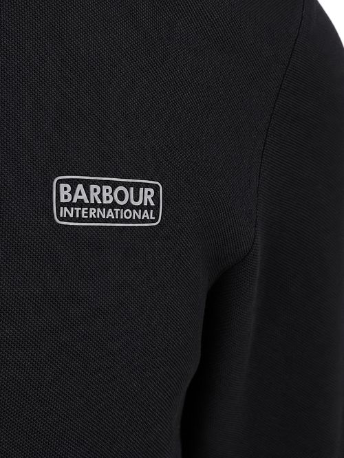 Polo de manga larga Barbour International de piqué en negro Product / Detail