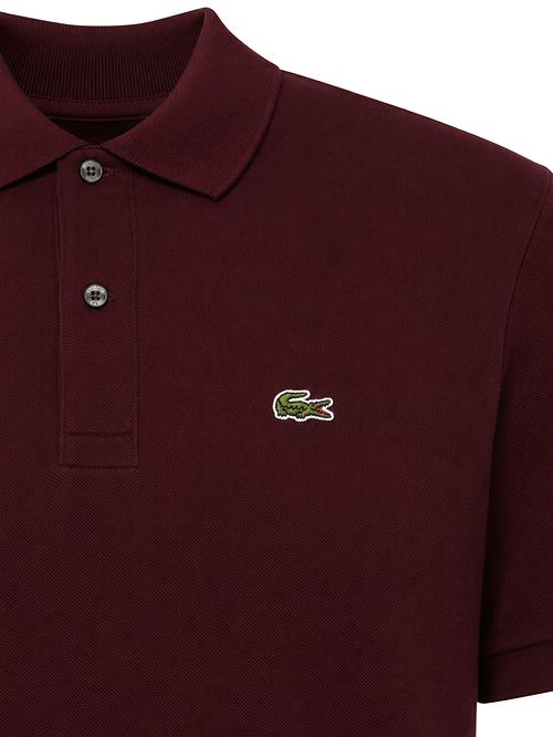Polo Lacoste de piqué de algodón color berenjena Product / Detail