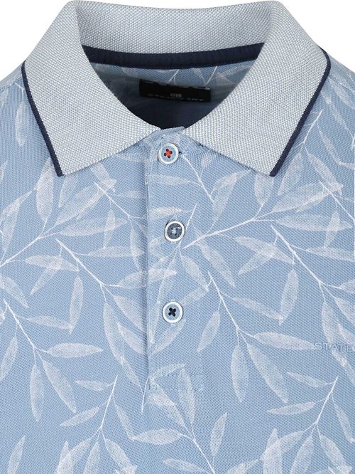 Polo State of Art imprimé feuilles Bleu clair Product / Detail