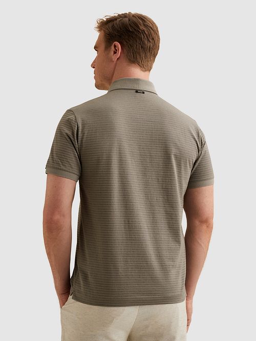 Polo Vanguard in jersey a righe taupe Model / Achterkant