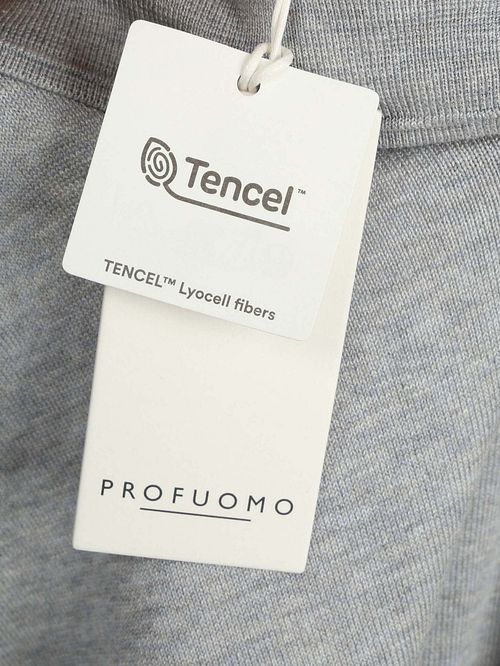 Profuomo Knitted Poloshirt Grau Product / Detail