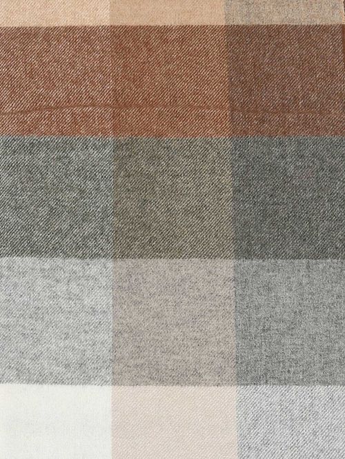 Szalik Profuomo wełniany w kratę, brązowo-szaro-beżowy Product / Detail