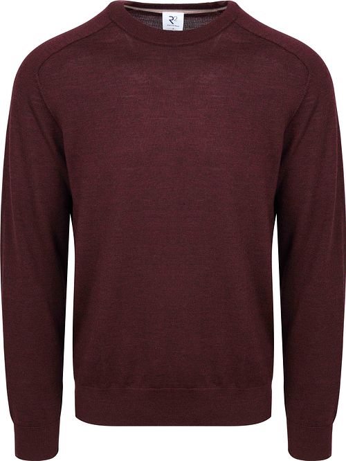 R2 Pull laine mérinos Bordeaux