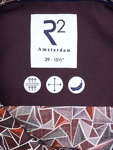 R2 Skjorte Poplin Triangle Print Burgunder Product / Detail